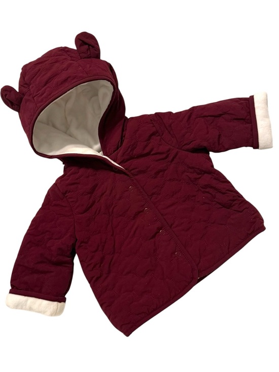 First Impressions Other - First Impressions Quilted Hooded Jacket Coat Bear Ears Scarlet Wine 6-9 Months